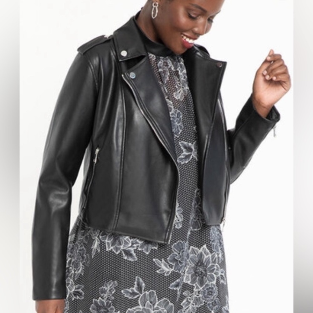 NEW!!! NWT Eloquii Faux Leather Moto Jacket, PLUS size 18w / 20w